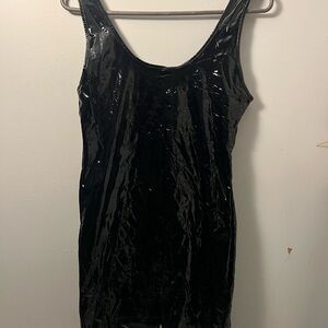 Daisy Glossy latex Black Zip-Up dress